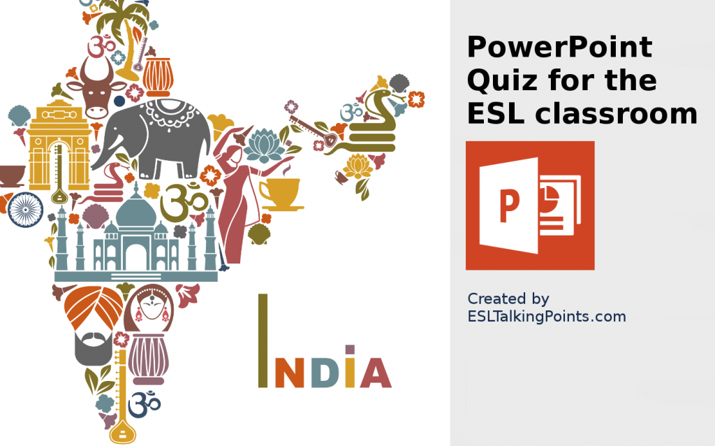 India TEFL/ESL/EFL PowerPoint Jeopardy Country Quiz Multiple Choice
